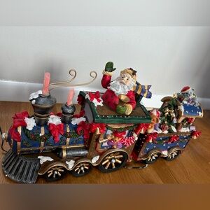 Vintage Target 2005 2-Pc Fiber Optic Santa Claus Christmas Train Color Changing